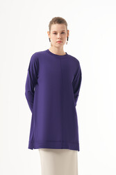 Nuss - Nuss Mercerized Short Tunic Blouse 1201 Purple