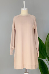 Nuss - Nuss Mercerized Wrist Detailed Basic Tunic 500 Beige
