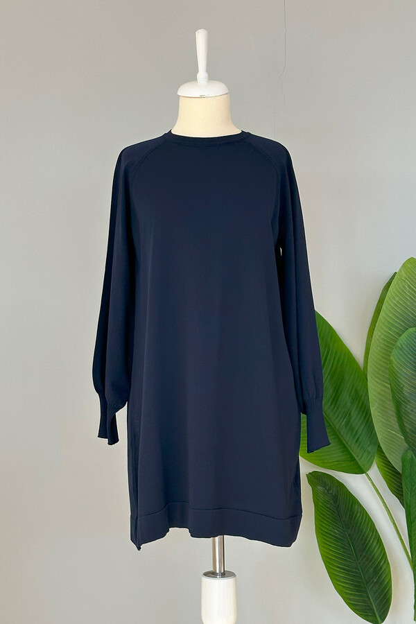 Nuss - Nuss Mercerized Wrist Detailed Basic Tunic 500 Navy Blue (1)