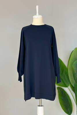 Nuss - Nuss Mercerized Wrist Detailed Basic Tunic 500 Navy Blue (1)