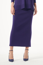 Nuss - Nuss Merserize Steel Knit Skirt NS-23K-013ETK Purple