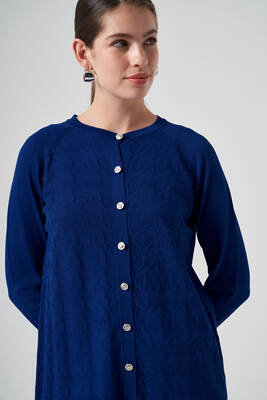 Nuss - Nuss Merserize Triko Kazayağı Hırka 1111 Lacivert (1)