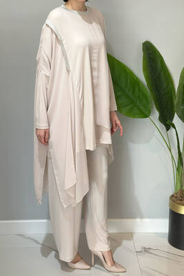 Nuss - Nuss Sheer Detail Pantsuit 3002 Beige (1)