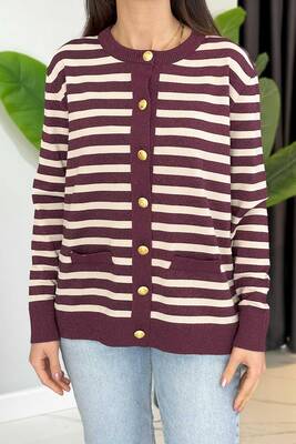 Nuss - Nuss Sim Detail Cardigan 306 Plum