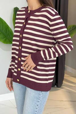 Nuss - Nuss Sim Detail Cardigan 306 Plum (1)