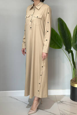 Nuss - Nuss Snap Detail Dress 2002 Beige (1)