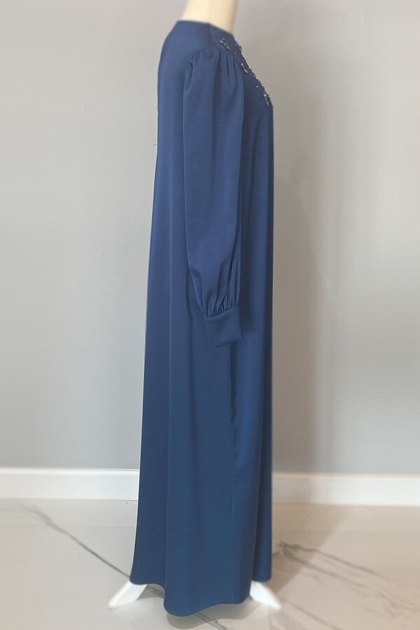 Nuss Stone Detailed Dress 2016 Navy Blue - Thumbnail