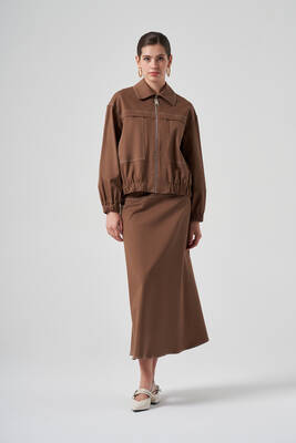 Nuss - Nuss Zip-Up Short Jacket 6027 Dark Brown (1)