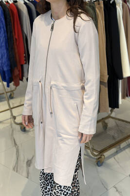 Nuss - Nuss Zippered Coat Jacket 6012 Beige