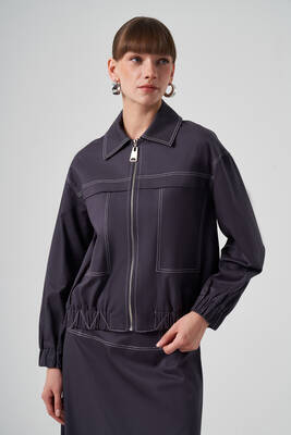 Nuss - Nuss Zippered Short Jacket 6027 Anthracite