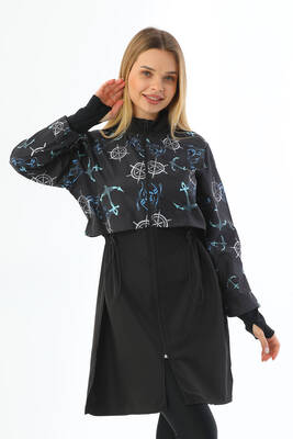 Remsa - One Top Parachute Full Hijab Swimsuit 2322-1 Black Remsa - One Top Parachute Full Hijab Swimsuit 2322-1 Black