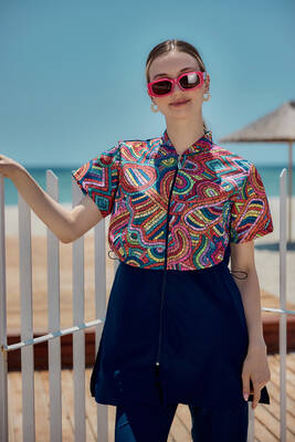 Remsa Mayo - Önü Kapaklı Paraşüt Kısa Kollu Yarı Kapalı Mayo Nurel R2601 (1) Remsa Mayo - Önü Kapaklı Paraşüt Kısa Kollu Yarı Kapalı Mayo Nurel R2601 (1)