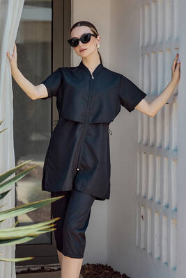 Remsa - Önü Kapaklı Paraşüt Kısa Kollu Yarı Kapalı Mayo Nurel R2608 Remsa - Önü Kapaklı Paraşüt Kısa Kollu Yarı Kapalı Mayo Nurel R2608