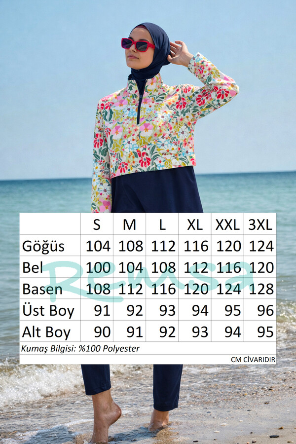 Önü Kapaklı Tam Kapalı Tesettür Mayo Siyah02 R5202 Patara - Thumbnail