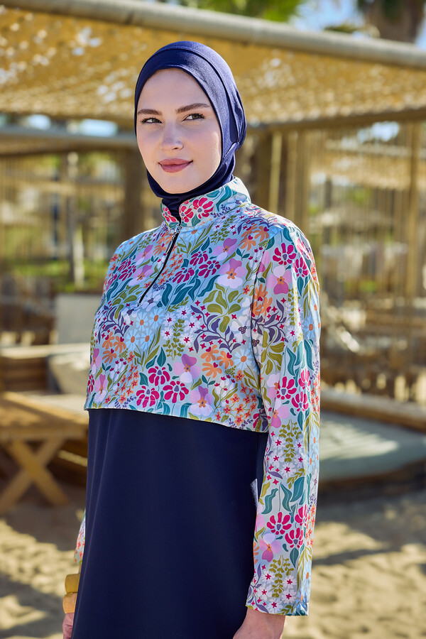 Remsa - Full-Cover Modest Swimwear Set with Tunic, Leggings, Bustier, and Swim Cap (1)