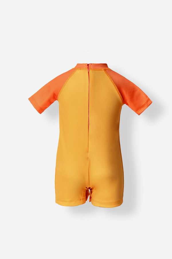 Orange Print Full-Cover Swim Tunic for Kids - Thumbnail