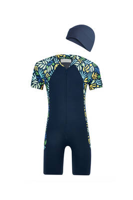 Maresiva - Overalls Short Sleeve Children's Swimming Swimsuit with Shorts Mateo 8347 Light Navy Blue (1) Maresiva - Overalls Short Sleeve Children's Swimming Swimsuit with Shorts Mateo 8347 Light Navy Blue (1)