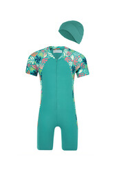 Maresiva - Overalls Short Sleeve Children's Swimming Swimsuit with Shorts Mateo 8347 Mint