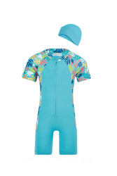 Maresiva - Overalls Short Sleeve Children's Swimming Swimsuit with Shorts Mateo 8347 Turquoise