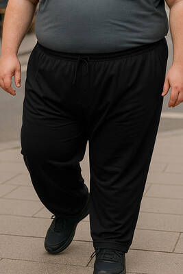 Remsa - Özel Üretim Büyük Beden Ekstra Battal Pamuk Dokulu Erkek Eşofman Altı 3704 Siyah (1)