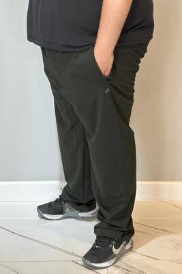 Remsa - Özel Üretim Büyük Beden Paçası Düz Beli Lastikli 3 Cepli Ekstra Battal Erkek Eşofman Altı 24700 Haki (1)