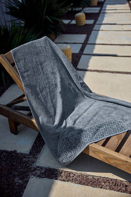 Remsa - Pamuklu Deniz Havuz Plaj Banyo Havlusu 01 Füme