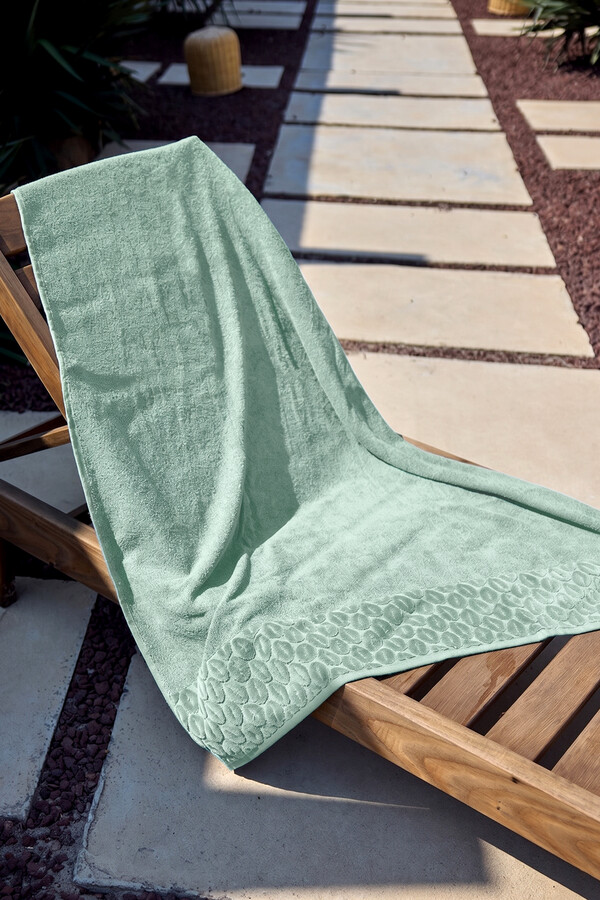 Pamuklu Deniz Havuz Plaj Banyo Havlusu 01 Mint - Thumbnail