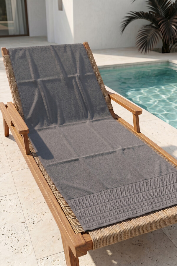 Pamuklu Deniz Havuz Plaj Banyo Havlusu 02 Antrasit01 - Thumbnail