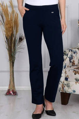 Pantalon Görünümlü Kadın Eşofman Altı Koyu Lacivert · 3