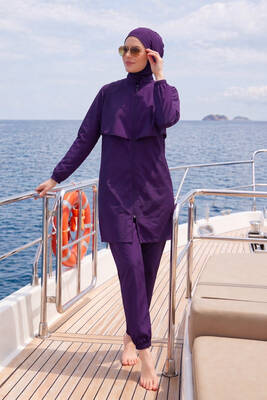 Haliç Mayo - Parachute Full-Cover Modest Swimsuit 20251 Purple
