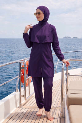 Haliç Mayo - Parachute Full-Cover Modest Swimsuit 20251 Purple (1)