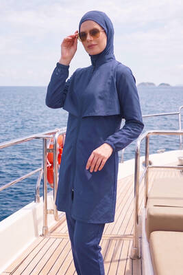 Haliç Mayo - Parachute Full-Cover Modest Swimsuit Set 20251 Indigo (1)