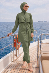Haliç Mayo - Parachute Full Cover Modest Swimsuit Set 20251 Khaki