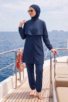Haliç Mayo - Parachute Full-Cover Modest Swimsuit Set 20251 Navy (1)