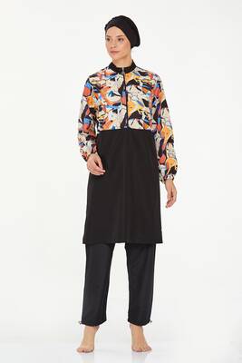 Maresiva - Parachute Full Coverage Burkini Swimwear Suzette 8283 Black (1) Maresiva - Parachute Full Coverage Burkini Swimwear Suzette 8283 Black (1)