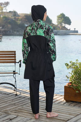 Estiva - Parachute Full Coverage Modest Swimsuit 25961 Black (1) Estiva - Parachute Full Coverage Modest Swimsuit 25961 Black (1)