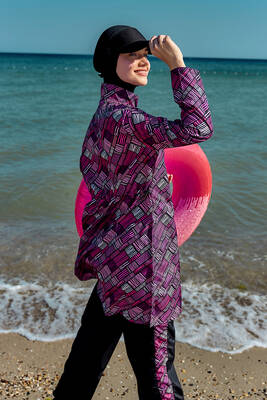 Remsa - Parachute Full Coverage Modest Swimsuit Nisa R5502 Remsa - Parachute Full Coverage Modest Swimsuit Nisa R5502