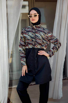 Remsa - Parachute Full Coverage Modest Swimsuit R4806 Safari Remsa - Parachute Full Coverage Modest Swimsuit R4806 Safari