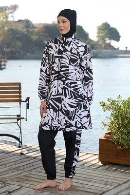 Estiva - Parachute Fully Covered Hijab Swimsuit 25965 Black Estiva - Parachute Fully Covered Hijab Swimsuit 25965 Black