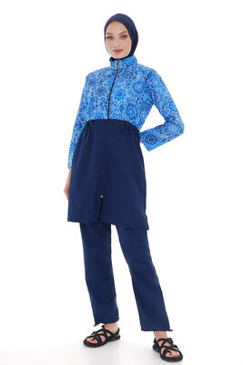 Remsa - Parachute Fully Covered Hijab Swimsuit Nida 2103 Blue Star (1) Remsa - Parachute Fully Covered Hijab Swimsuit Nida 2103 Blue Star (1)
