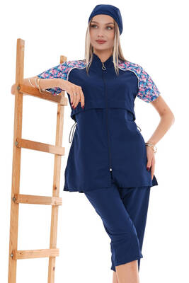 Remsa - Parachute Semi Covered Hijab Swimsuit Hera 2408 Flower (1)