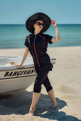 Remsa - Parachute Short Sleeve Semi-Covered Swimwear Set Nergis