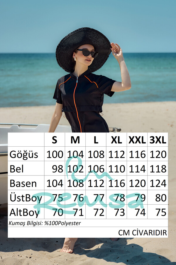 Parachute Short Sleeve Semi-Covered Swimwear Set Nergis - Thumbnail