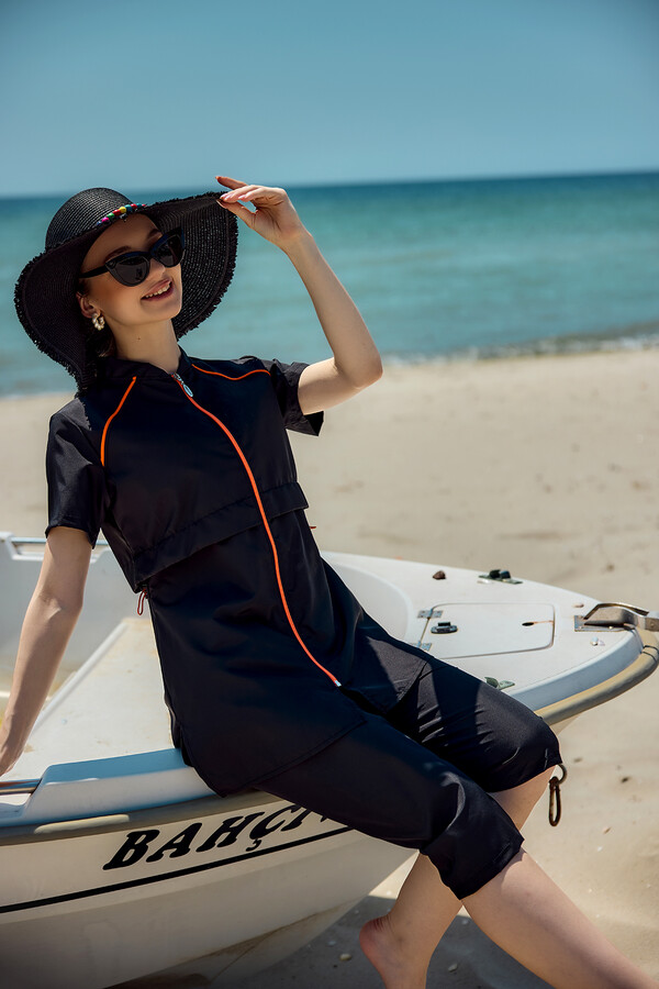 Parachute Short Sleeve Semi-Covered Swimwear Set Nergis - Thumbnail