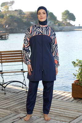 Estiva - Paraşüt Fully Covered Hijab Swimsuit 25962 Navy Blue Estiva - Paraşüt Fully Covered Hijab Swimsuit 25962 Navy Blue