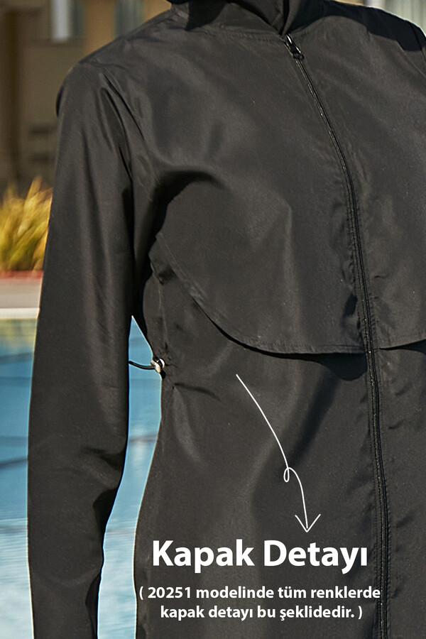 Paraşüt Tam Kapalı Tesettür Mayo 20251 Siyah - Thumbnail