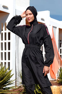 Maresiva - Paraşüt Tam Kapalı Tesettür Mayo 2504 Siyah Maresiva - Paraşüt Tam Kapalı Tesettür Mayo 2504 Siyah