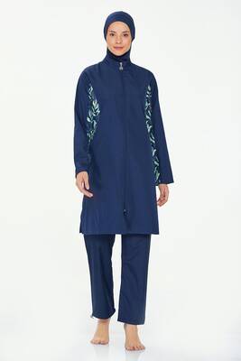 Maresiva - Paraşüt Tam Kapalı Tesettür Mayo Ivy 8284 Koyu Lacivert (1)