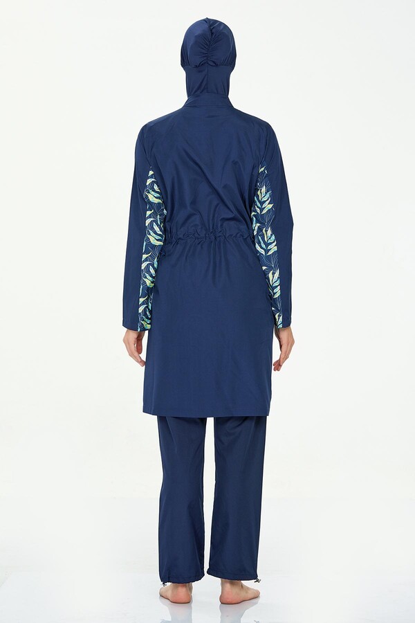 Paraşüt Tam Kapalı Tesettür Mayo Ivy 8284 Koyu Lacivert - Thumbnail