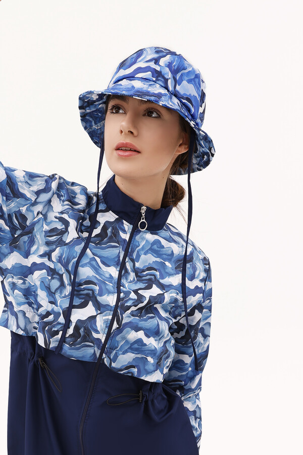 Patterned Bucket Hat RS- Pera Granit Navy - Thumbnail